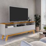 Rack Estilo Retrô Para Tv Até 65 Polegadas Pés De Madeira Elegant Naturalle/off-white