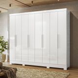 Guarda-roupa Casal 8 Portas 4 Gavetas E Pés Diplomata Branco