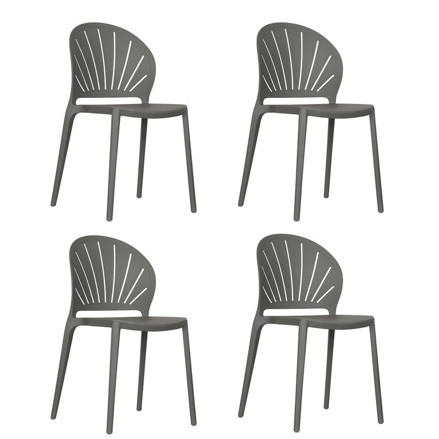 Conjunto Com 4 Cadeiras Lane 83cm X 50,5cm X 46cm Cinza/cinza