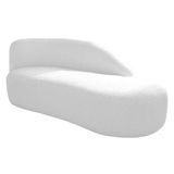 Divã Recamier Curvo Luna 160cm Lado Direito Suede Branco