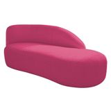 Divã Recamier Curvo Luna 140cm Lado Direito Suede Pink