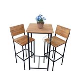 Mesa Ferro E Madeira Quadrada Alta 50 X 50 X 100cm - Sudeste Rústico