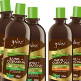 Kit Bambu E Queratina - 3 Shampoos 500ml E 2 Condicionadores 500ml - Yabae - Vegano