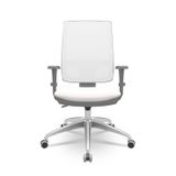 Cadeira Escritório Presidente Ergonômica Nr17 Corino Encosto Regulável Brizza Branco/cinza