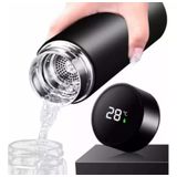 Garrafinha Térmica Inox Squeeze Água Gelada Display Preto