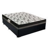 Cama Box Casal Sintético + Colchão Casal Ortobom Iso Dupla Face 60x138x188 Preto