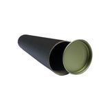 12 Tubo Papelão Postal Preto 25cm X 4cm Tampa Metálica