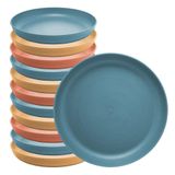 Jogo 12 Pratos De Sobremesa Fibra De Bambu Pp Stripes Cores Sortidas 20cm Lyor