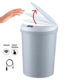 Lixeira Automática Cinza 12 Litro Redonda Sensor Aproximação