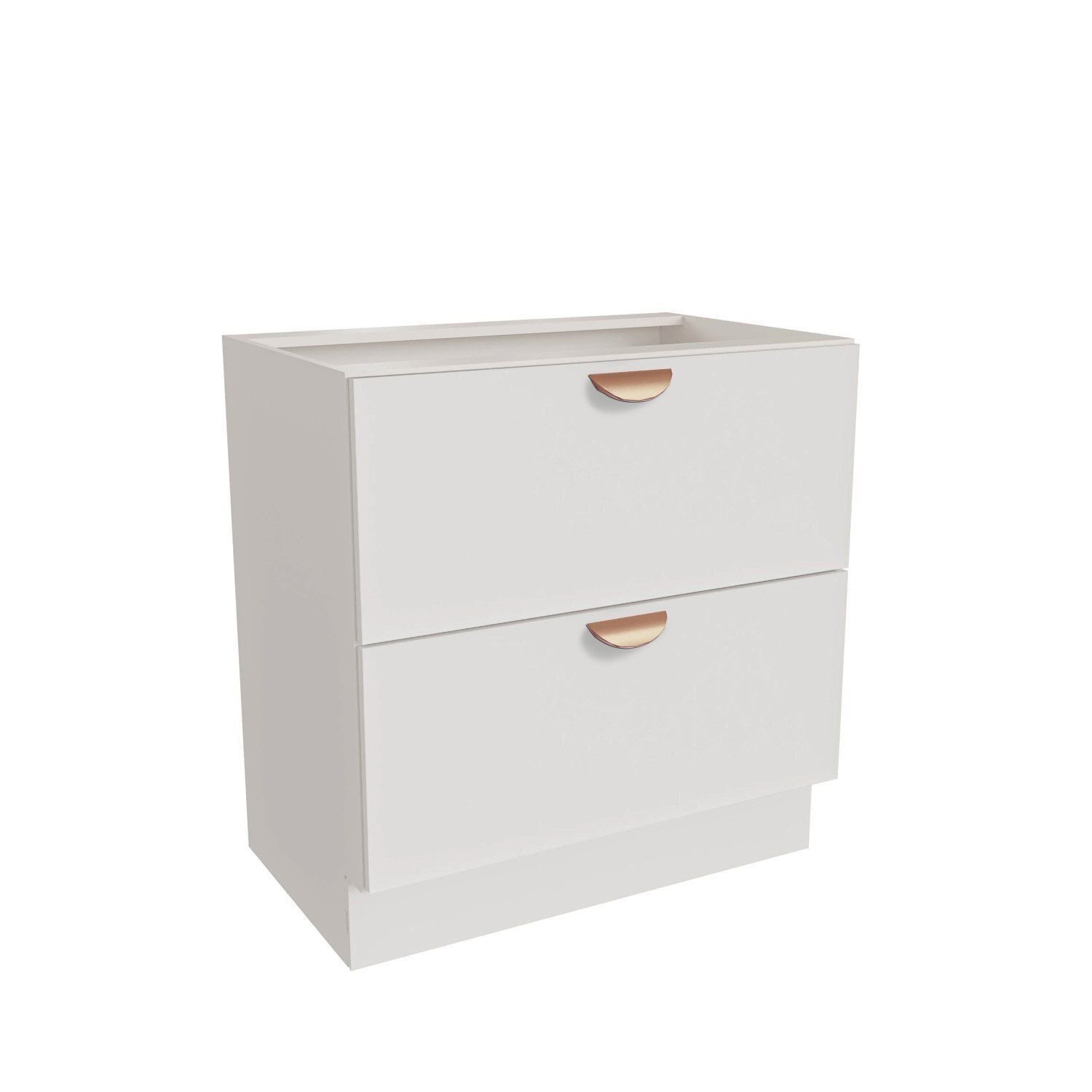 Balcão 2 Gavetões 80cm Sem Tampo Arizona Cabecasa Madeiraoriginals Branco/cobre