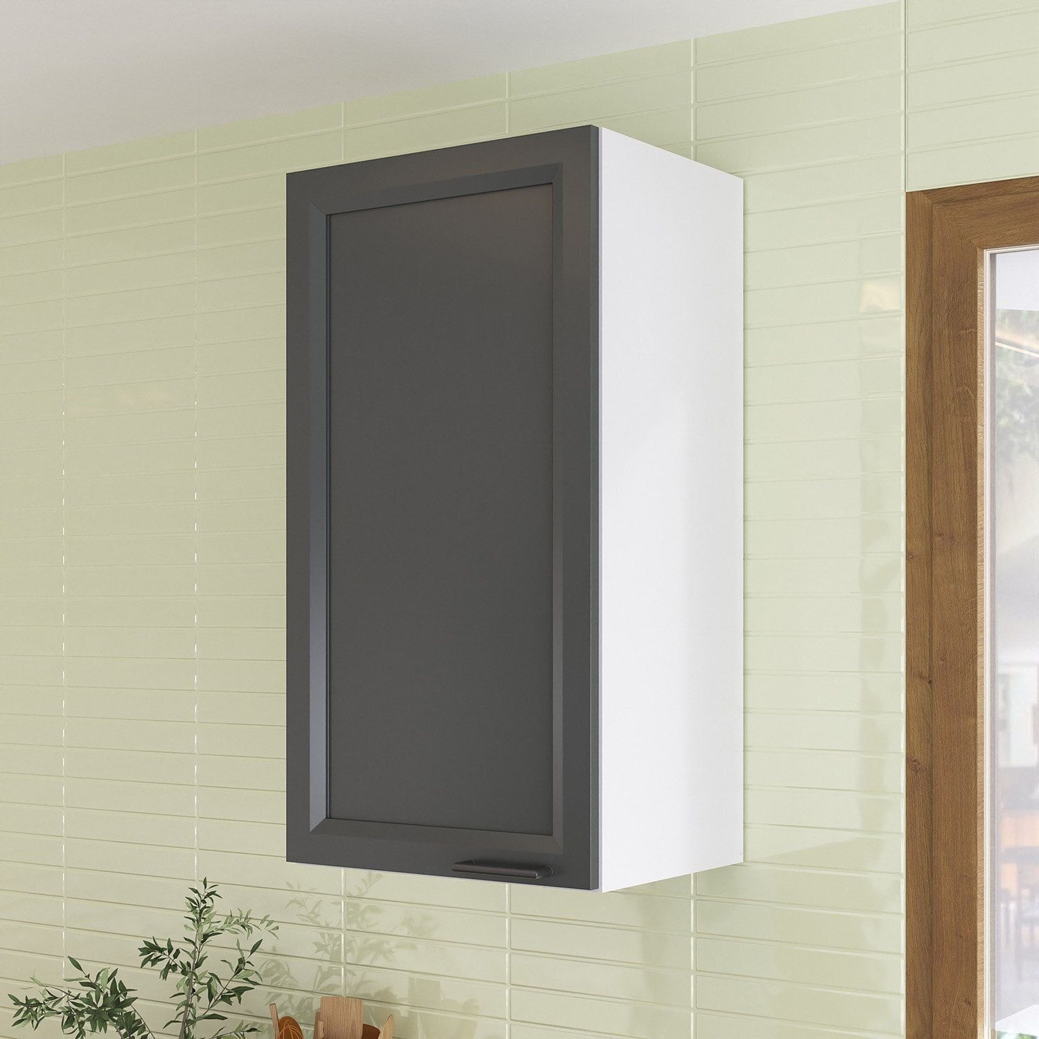 Armário Aéreo 1 Porta 41cm Soho Cabecasa Madeiraoriginals Branco/grafite