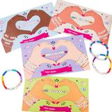 Presentes De Dia Dos Namorados Para Crianças - Kit De Fabricação De Pulseiras Com Cartões