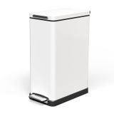 Lata De Lixo Home Zone Living 45l Em Aço Inoxidável Branca