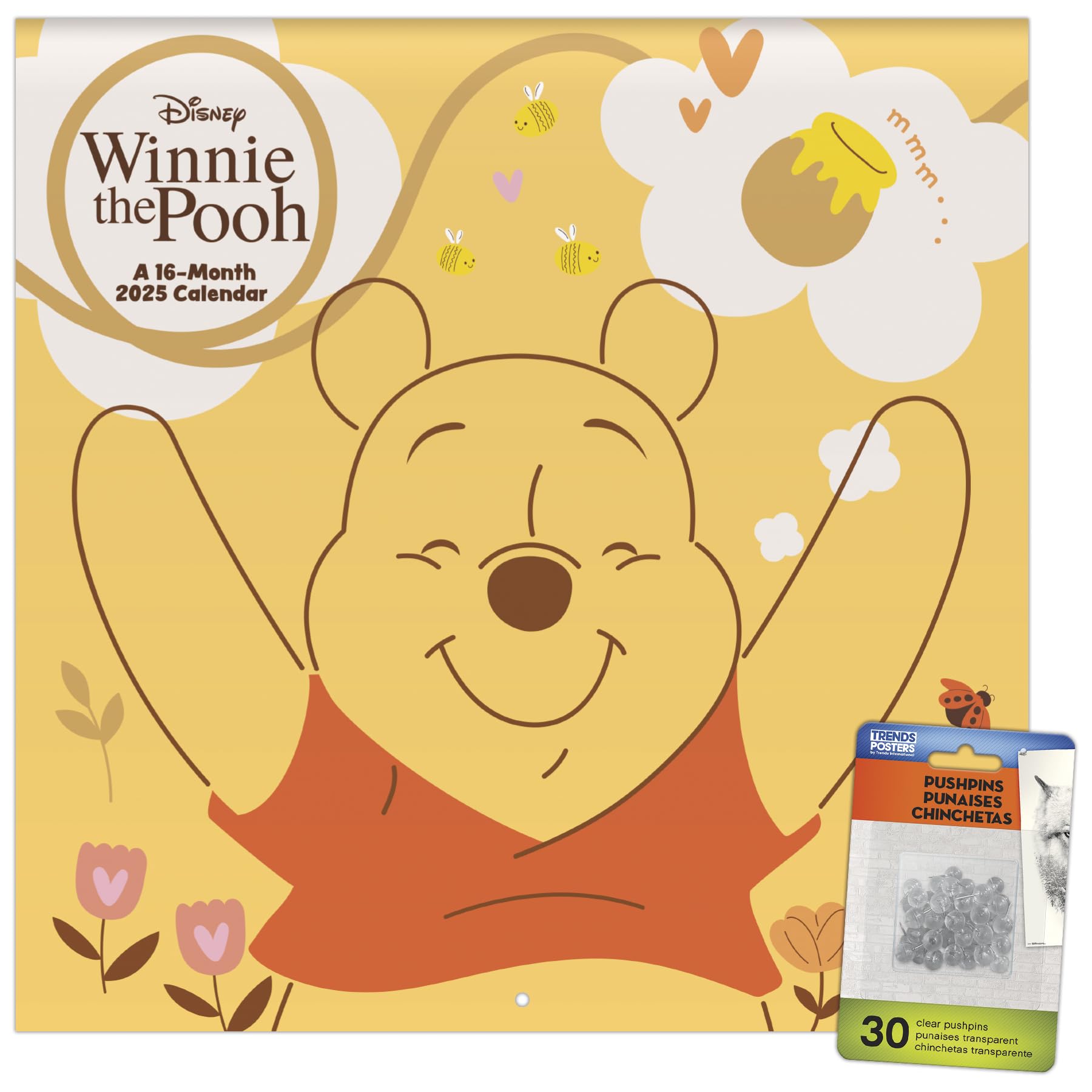 Calendário De Parede Trends International 2025 Winnie The Pooh Carrefour