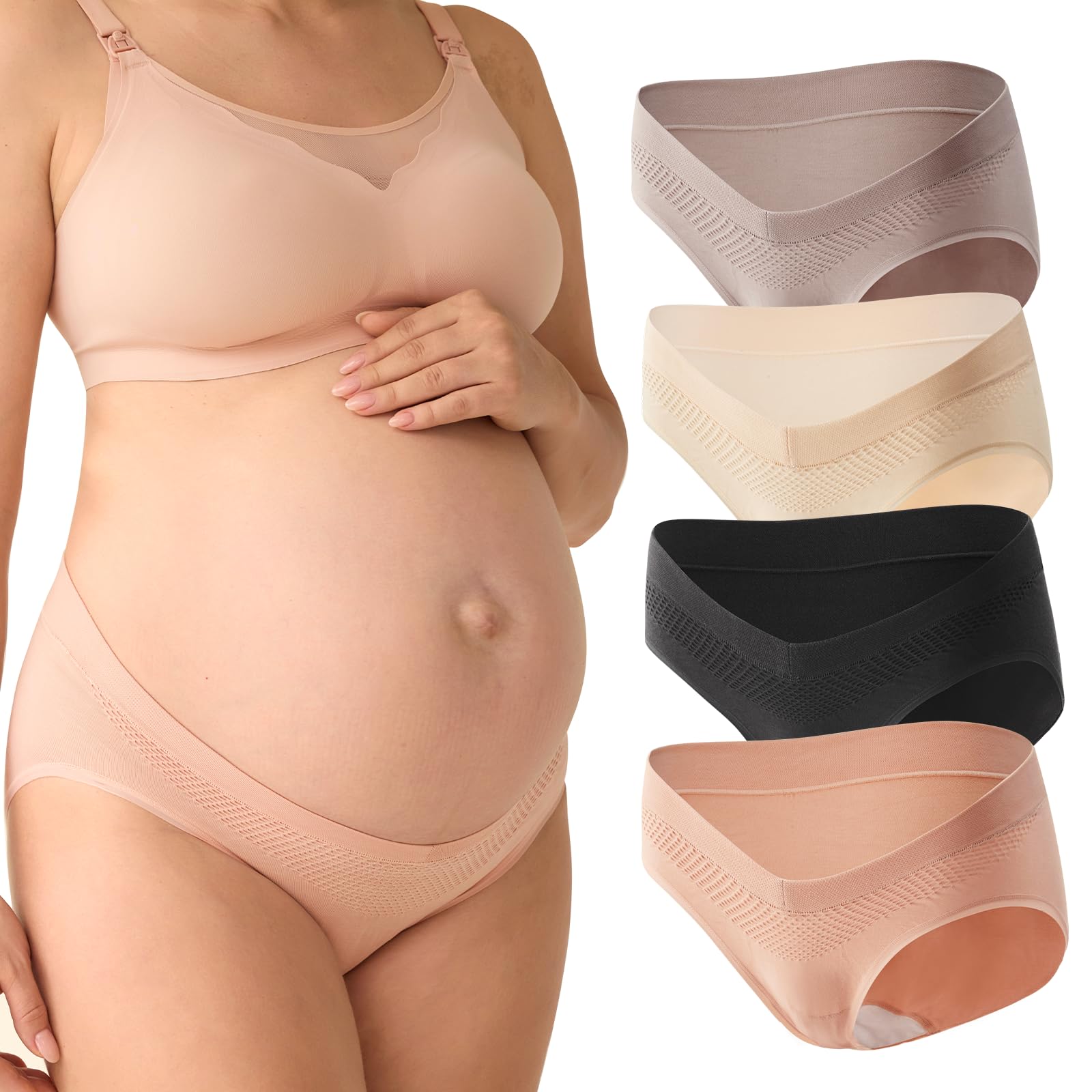 Roupa Íntima De Maternidade Momcozy Seamless Cotton, Pacote Com 4