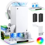 Ventilador De Resfriamento E Suporte De Carregamento Duplo Para Xbox Series X - Branco