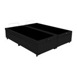 Base Box Bau Casal Bipartido Premium Santo Box Suede 47x138x188
