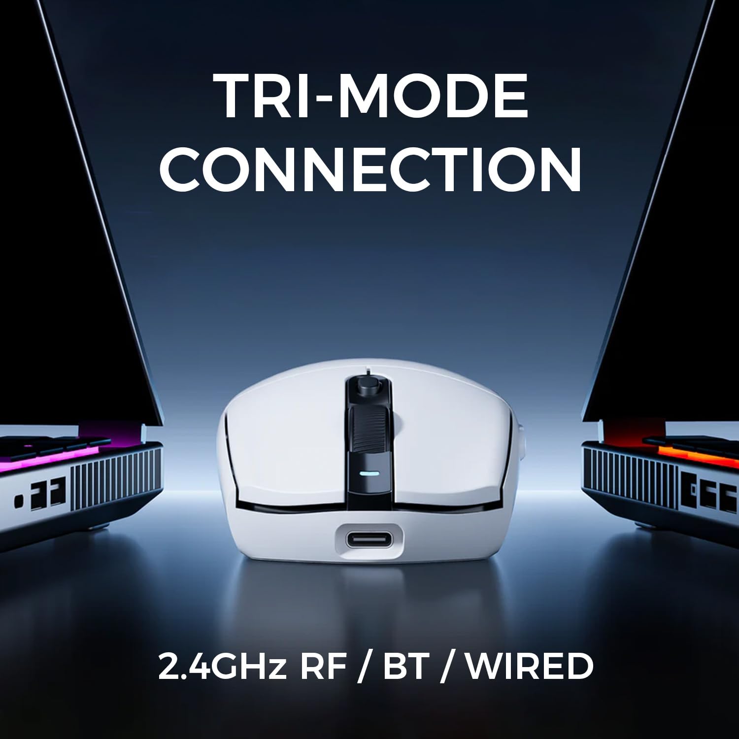 Mouse Para Jogos Mchose G3 Ultra 26k Dpi Tri-mode 64g 130h Branco ...