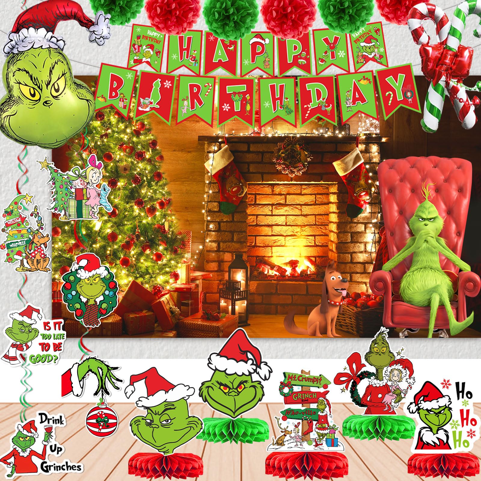 Decorações De Aniversário De Natal Higzyovn Banner Backdrop