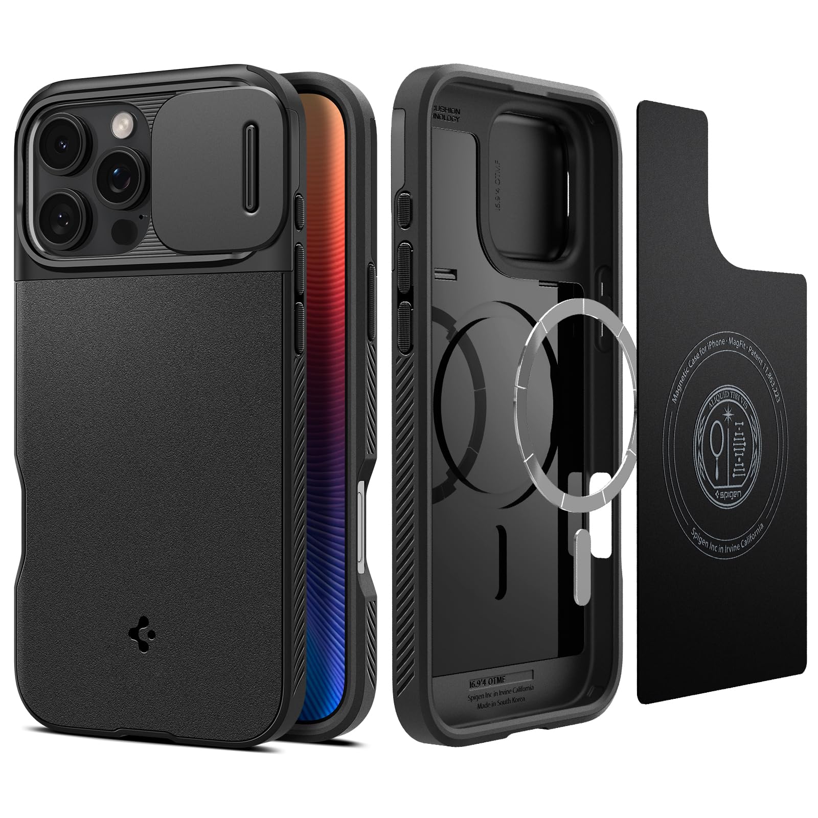 Capa Spigen Optik Armor Magfit Para Iphone 16 Pro Preta