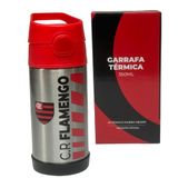 Garrafa Térmica Inox Click Com Canudo 350ml Oficial Flamengo
