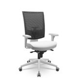 Cadeira Flash Presidente Slider Cinza Aero Branco