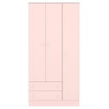 Roupeiro Com 3 Portas E 2 Gavetas Pavia Rosa Acetinado