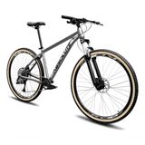 Bicicleta Aro 29 Absolute Nero 5 12v Garfo Trava No Guidão Freios Hidráulicos Com Pneu Faixa Cinza Tam 19