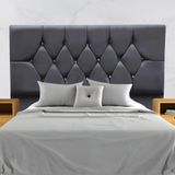 Cabeceira Para Cama Box Estofada King 195 Cm Suede Madri Cinza Escuro