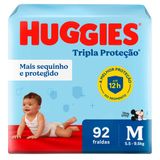 Fralda Huggies Tripla Proteção M - 92 fraldas