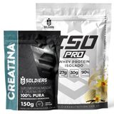 Kit: Whey Protein Isolado Iso Pro 1kg + Creatina Monohidratada 150g - Soldiers Nutrition Baunilha