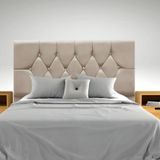 Cabeceira Estofada Cama Box Solteiro 90 Cm Suede Dubai Bege
