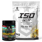 Kit: Whey Protein Isolado Iso Pro 1kg + Pré-treino Evolution - Soldiers Nutrition Baunilha