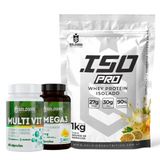 Kit: Whey Protein Isolado Iso Pro 1kg + Ômega 3 - 60 Caps + Multivitamínico 60 Caps - Soldiers Nutrition Mousse De Maracujá