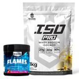 Kit: Whey Protein Isolado Iso Pro 1kg + Pré-treino Flames - Soldiers Nutrition Baunilha