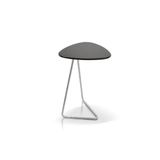 Mesa De Apoio Para Sofá Folha Preto Base Em Metal Cromado 68 Cm
