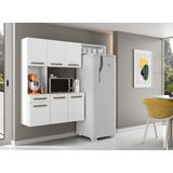 Armário De Cozinha Suspenso Com Balcão Nicho 6 Portas E 1 Gaveta Cosina - Branco