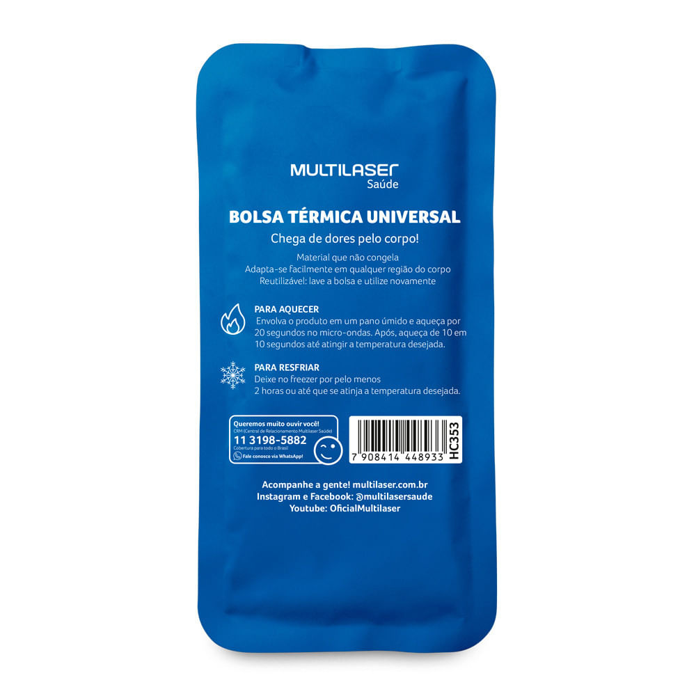 Bolsa Térmica De Gel Azul Multilaser Saúde - Hc353