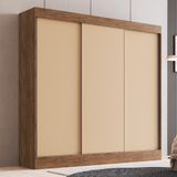 Guarda Roupa Casal 3 Portas De Correr 100 Mdf Michigan Doripel