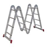 Escada Articulada Botafogo Lar&Lazer 4 x 4 em Aluminio 16 Degraus