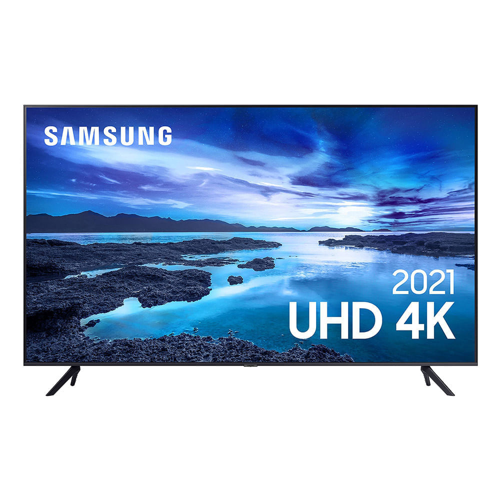 Smart Tv Samsung 55” Cinza Au7700 – Bivolt -