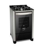 Fogão de Piso Fischer 4 Bocas Gran Chef com Mesa de Vidro Silver - Bivolt