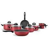 Jogo De Panelas Brinox Antiaderente Chilli Vermelho 7 Peças 7015/105