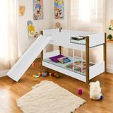 Beliche Escorregador E Colchão Infantil Marisa Branco E Mel