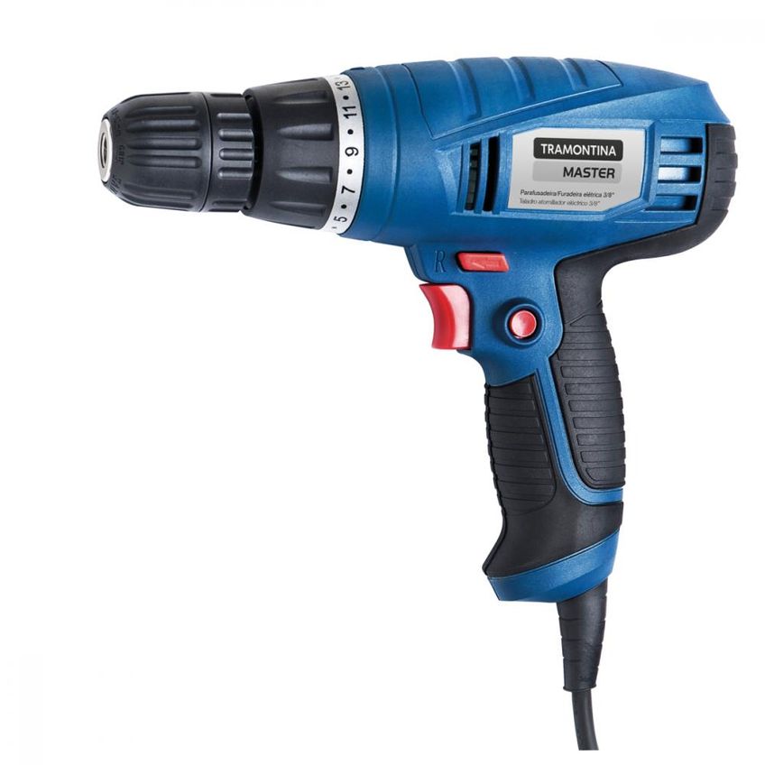 Parafusadeira/Furadeira 280W 3/8' 220V Tramontina para uso profissional com velocidade variável e sistema de reversão - imagem 4