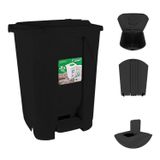 Lixeira Preta 60 Litros Novidade Com Pedal E Com Rodinhas