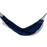 Rede De Dormir Jeans Mesclado Azul Com Preto
