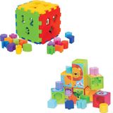 Brinquedos Para Bebês Cubo + Cubinhos 5 Em 1