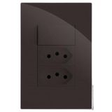 Kit Interruptor Paralelo + Tomada Dupla 20a 4x2 Brg11376-1ch