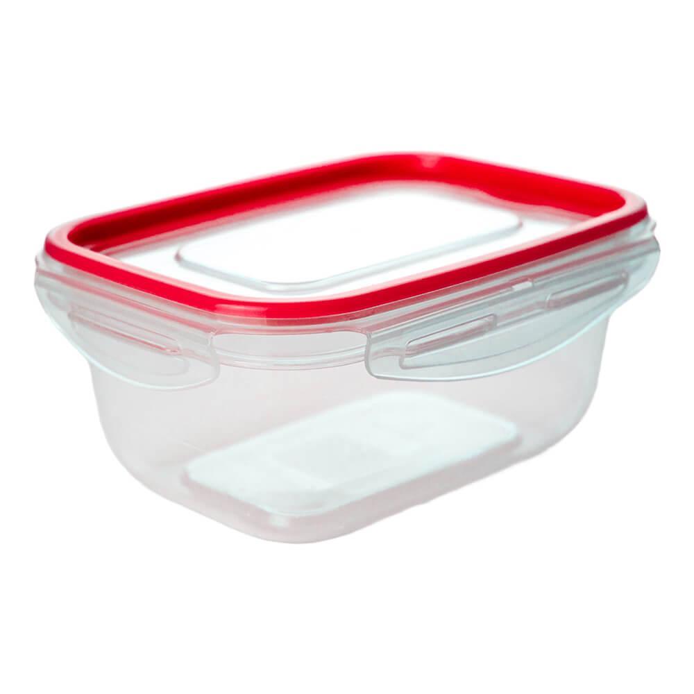Pote Hermético De Plástico Com Travas Retangular 1l - Tritec 5287-61360 Vermelho